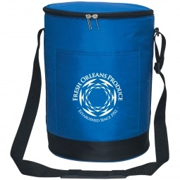 Royal Blue Round Insulated Promotional Cooler Bag - 14 Can
