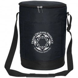 Black Round Insulated Promotional Cooler Bag - 14 Can