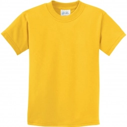 Lemon Yellow Port & Company Essential Logo T-Shirt - Youth - Dark Colors