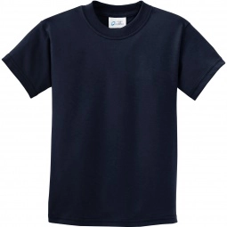 Navy Blue Port & Company Essential Logo T-Shirt - Youth - Dark Colors