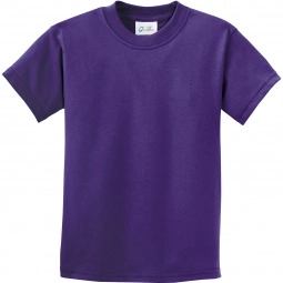 Purple Port & Company Essential Logo T-Shirt - Youth - Dark Colors