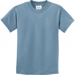 Stonewashed Blue Port & Company Essential Logo T-Shirt - Youth