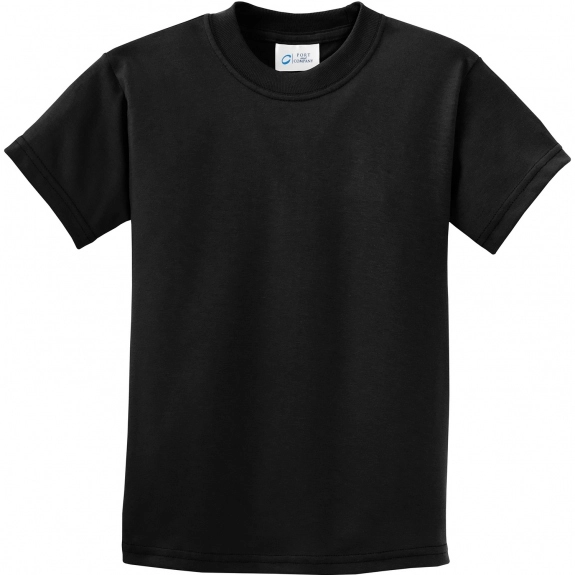 Black Port & Company Essential Logo T-Shirt - Youth - Dark Colors