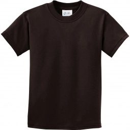 Dark Chocolate Brown Port & Company Essential Logo T-Shirt - Youth - Dark C
