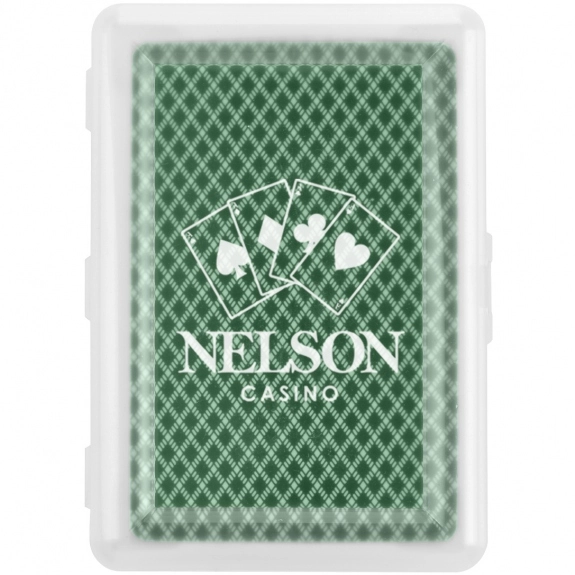Green Custom Playing Cards w/ Imprinted Case
