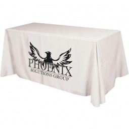 White 8ft. 3-Sided Flat Custom Table Covers