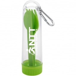 Lime Green Custom Cutlery Kit with Carabiner