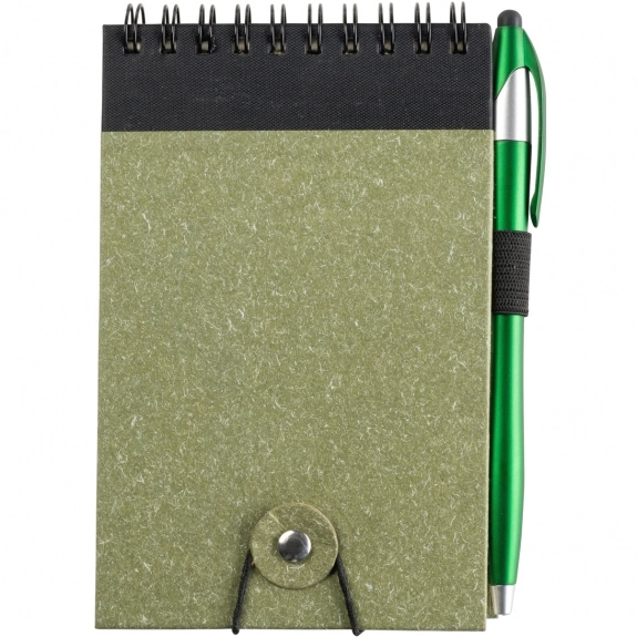 Green Recycled Mini Custom Jotters w/ Pen