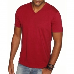 Cardinal Next Level Premium Fitted Sueded V-Neck Custom T-Shirts