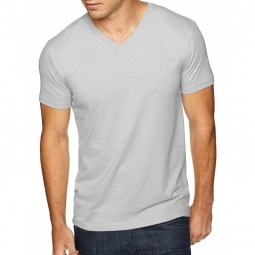 Light Gray Next Level Premium Fitted Sueded V-Neck Custom T-Shirts