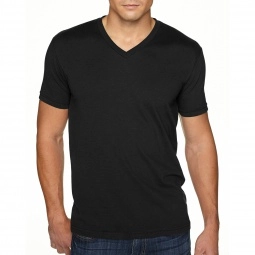 Black Next Level Premium Fitted Sueded V-Neck Custom T-Shirts