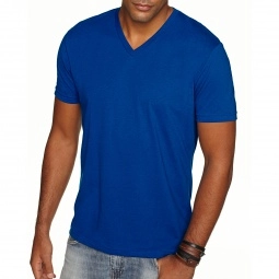 Royal Blue Next Level Premium Fitted Sueded V-Neck Custom T-Shirts