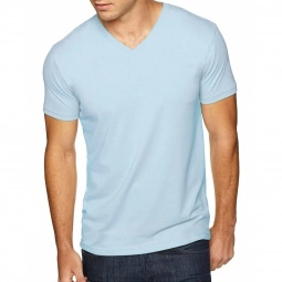 Light Blue Next Level Premium Fitted Sueded V-Neck Custom T-Shirts