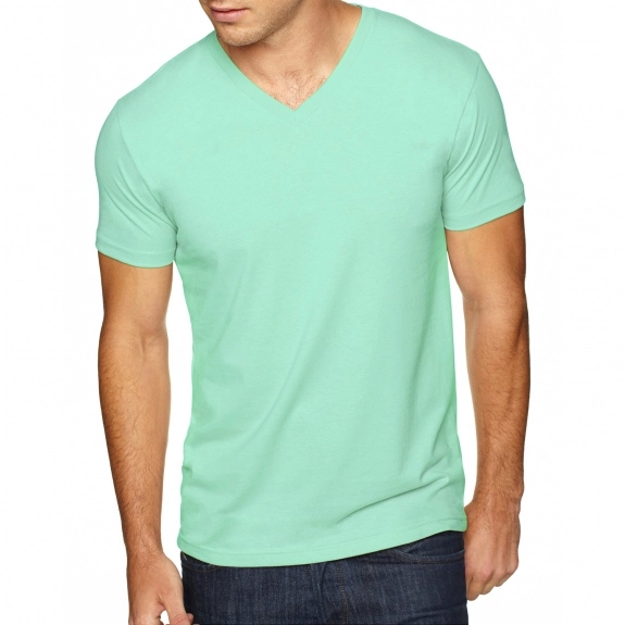 Mint Next Level Premium Fitted Sueded V-Neck Custom T-Shirts