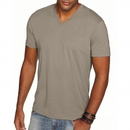 Warm Gray Next Level Premium Fitted Sueded V-Neck Custom T-Shirts