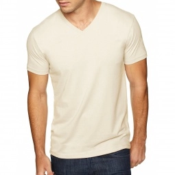 Natural Next Level Premium Fitted Sueded V-Neck Custom T-Shirts