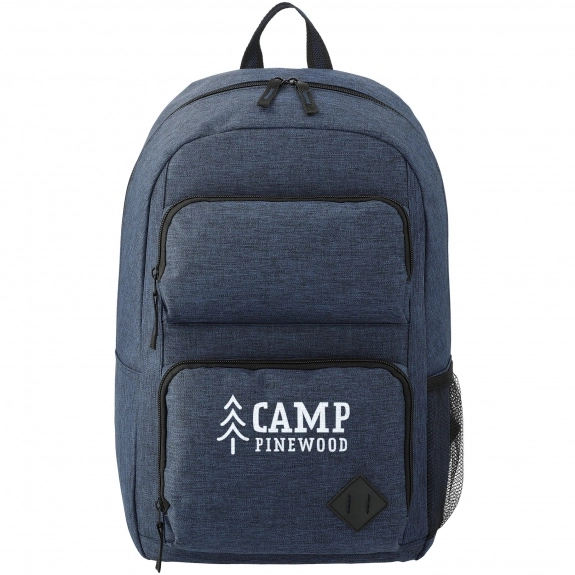Navy Blue Graphite Deluxe Promotional Computer Backpack