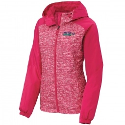 Sport-Tek® Heather Colorblock Raglan Custom Wind Jacket - Women's