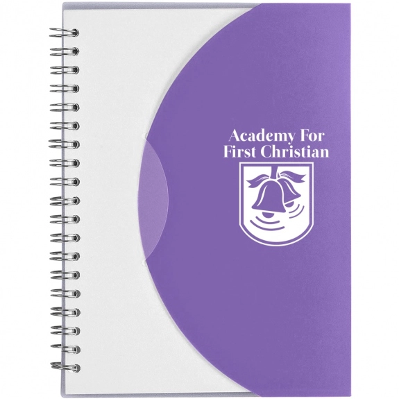 Frosted Purple - Spiral Lined Custom Notebook w/ Flap Closure - 5"w x 7"h