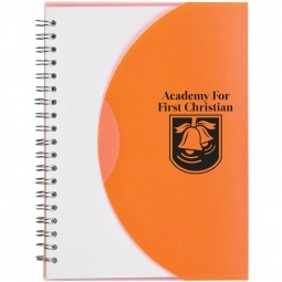 Frosted Orange - Spiral Lined Custom Notebook w/ Flap Closure - 5"w x 7"h