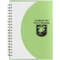 Frosted Lime - Spiral Lined Custom Notebook w/ Flap Closure - 5"w x 7"h