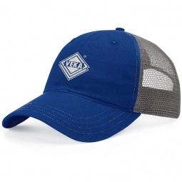 Charcoal/Royal Richardson Washed Trucker Custom Hat