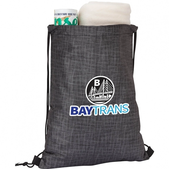In Use - Heather Custom Drawstring Backpack - 13"w x 16.5"h