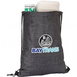 In Use - Heather Custom Drawstring Backpack - 13"w x 16.5"h