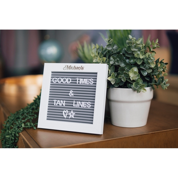 Lifestyle - Whitewashed Custom Wood Frame w/ Plastic Message Board