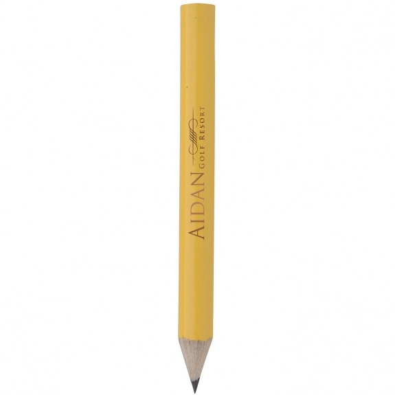 Yellow Round Wooden Custom Golf Pencil