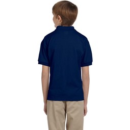 Back - Gildan 50/50 Jersey Branded Polo Shirt - Youth