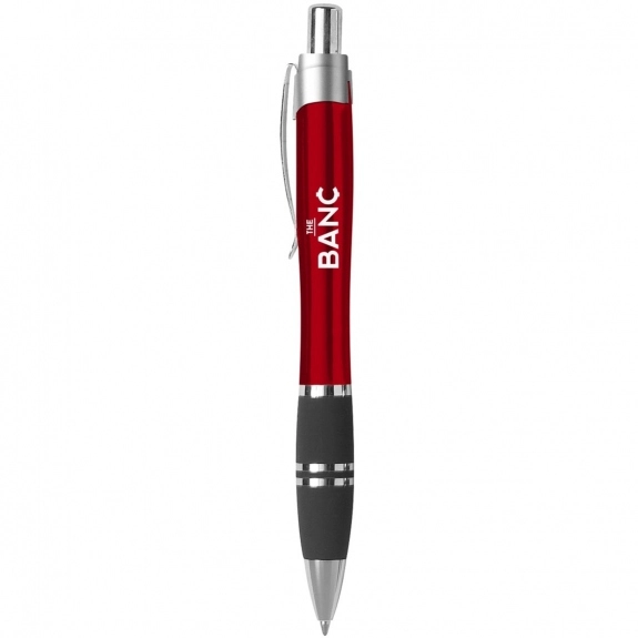 Red Tri-Band Rubber Grip Custom Pens