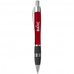 Red Tri-Band Rubber Grip Custom Pens