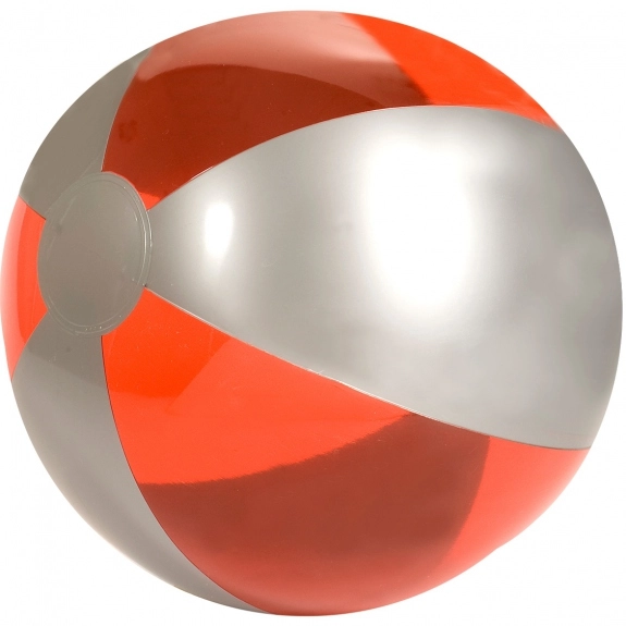 Translucent Red Luster Tone Promotional Beach Ball - 16"