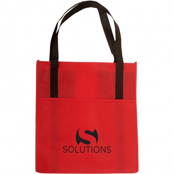 Red Shopping Promo Tote Bag - 13"w x 15"h x 10"d