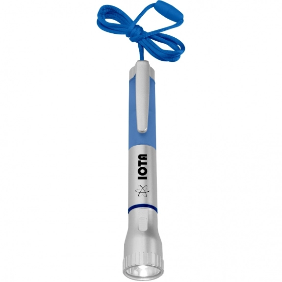 Blue Custom Flashlight w/ Light-Up Pen