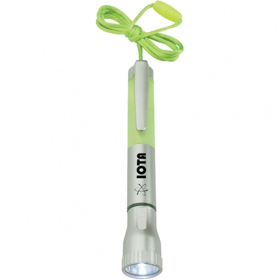 Lime Green Custom Flashlight w/ Light-Up Pen