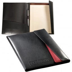 Black/Red LEEMAN NYC Fairview Custom Padfolio w/ iPad/Tablet Case