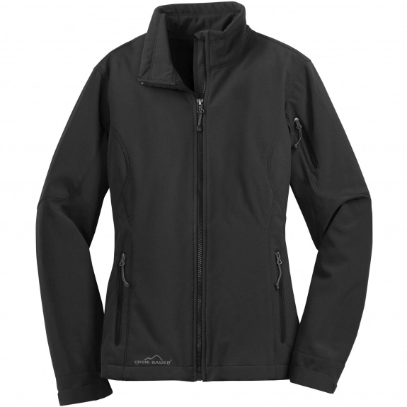 Black Eddie Bauer Full Zip Soft Shell Custom Jacket - Women's