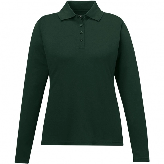 Forest Green Core365 Pinnacle Long Sleeve Custom Polo - Women's