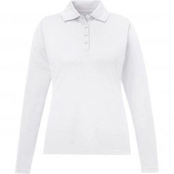 White Core365 Pinnacle Long Sleeve Custom Polo - Women's