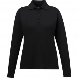 Black Core365 Pinnacle Long Sleeve Custom Polo - Women's