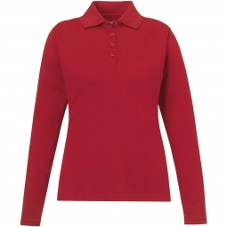 Classic Red Core365 Pinnacle Long Sleeve Custom Polo - Women's