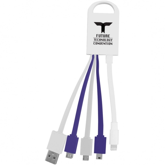 Purple/White 4-in-1 MFi Certified Custom Charger Cord Set