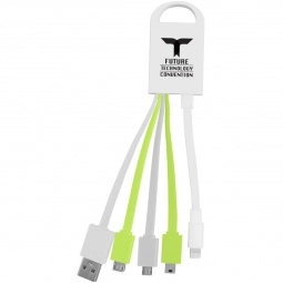 Lime Green/White 4-in-1 MFi Certified Custom Charger Cord Set