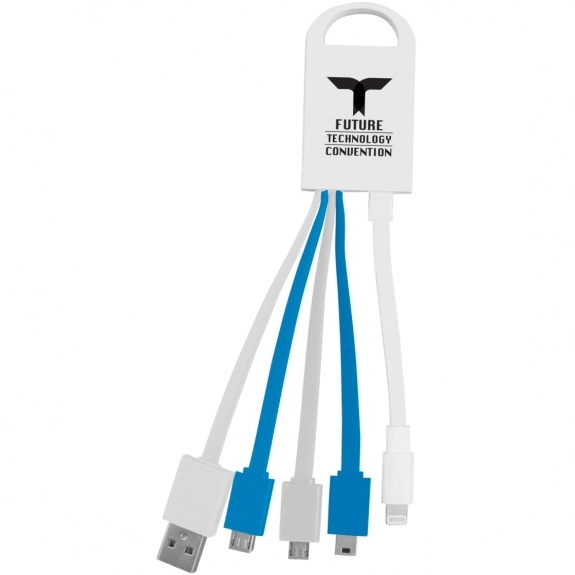 Blue/White 4-in-1 MFi Certified Custom Charger Cord Set