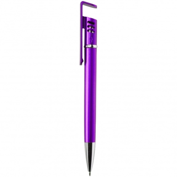 Purple 2-in-1 Stylus Custom Pen w/ Cell Phone Stand 