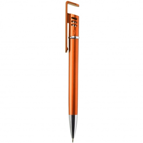 Orange 2-in-1 Stylus Custom Pen w/ Cell Phone Stand 