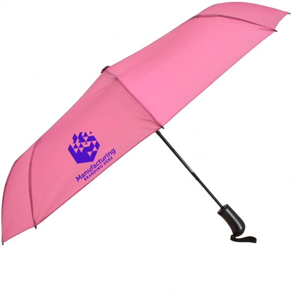 Pink - Folding Auto Open Custom Umbrellas w/ Sleeve - 44"