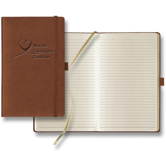 Brown - Tucson Medium Promotional Ivory Paper Journal - 5.25"w x 8.375"h